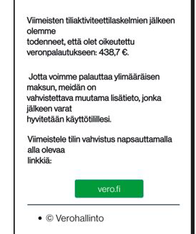 Exempel på falska e-postmeddelanden på finska.